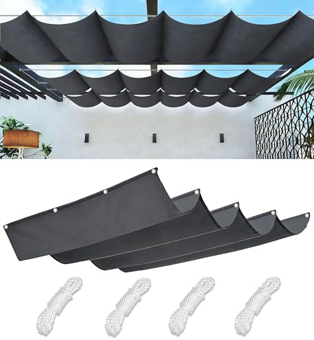 Tenda a Vela Parasole a Onda Retrattile Vela Ombreggiante Impermeabile Tenda a Vela Giardino Protezione UV Tende da Sole con Corda di Nylon e Occhiellato per Esterno Giardino 5x7M Grigio scuro