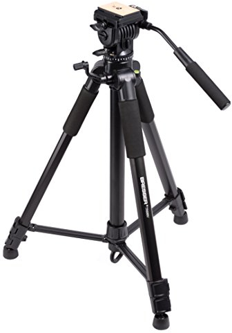 BRESSER F002036 Treppiede TR-688V con Testa fluida a due Direzioni - Altezza 170 cm, nero