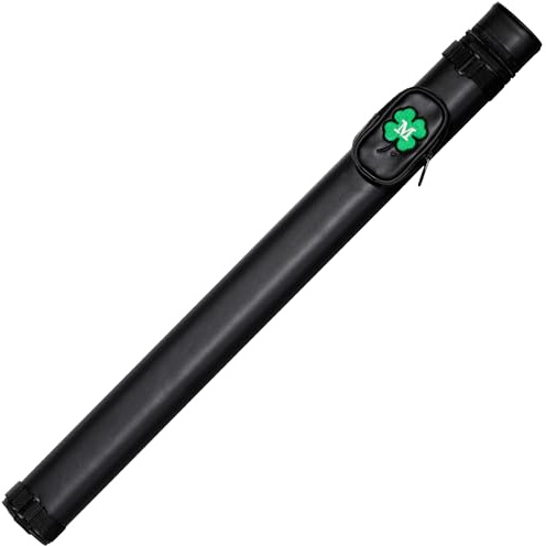 McDermott 1x1 Hard Oval Vinyl Pool/Billiard Cue Case - Black w/Clover