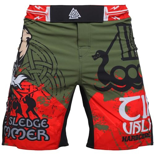 Hardcore Training Hammer Fight Shorts Hombre Pantalones Cortos MMA BJJ Boxeo Grappling Fitness No Gi
