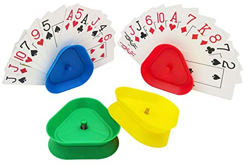 Foxglove 4pcs Spielkartenhalter | Spielkartenständer Kartenhalter Spielkarten Für Behinderte | Dreieckiger Kartenständer Ohne Hände | Poker-Spielkartenhalter Spielkarten Halter