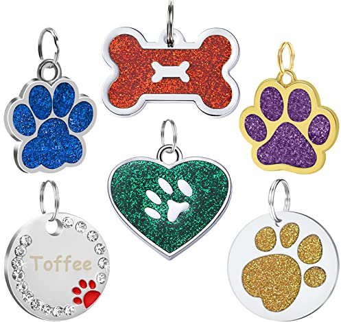CAMAL Hundemarke Personalisiert, Hundemarke mit Gravur, Prickelnde Plakette für Hund und Katze, Viele Formen und Farben Sind Verfügbar (Silberne Metallpfote)