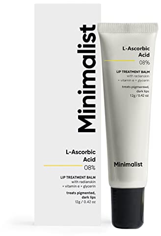 Minimalist 8% L-Ascorbic Acid Lip Treatment Balm with Vitamin E, Radianskin & Glycerine for Pigmented & Dark Lips | For Women & Men | 12 gm