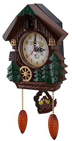 Serlium Wanduhr, Plastik Retro Dekoration Kuckucksuhren, Vintage Uhr Wand Kuckucksuhr Baumhaus Kunst Für Dekoration Schlafzimmer Zuhause