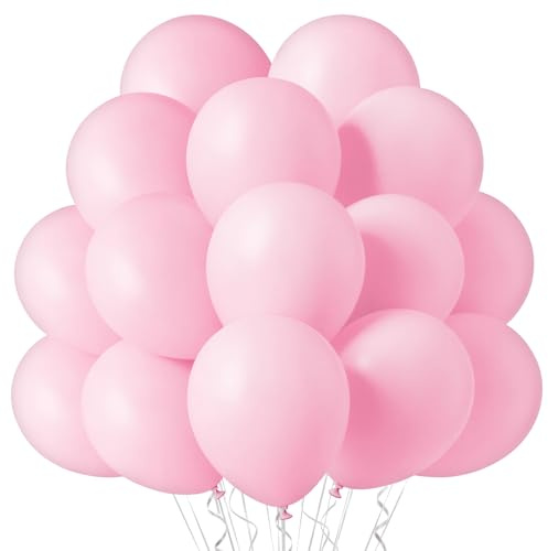 Ainiv 60pz Palloncini Rosa Macaron Palloncino Rosa Pastello Lattice Elio Palloncino Festa 30cm Nascita Bimbo Ragazze Compleanno Festa Battesimo Baby Shower Compleanno Festa Decorazione