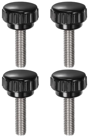 QUARKZMAN 4 stycken räfflade skruvar med gänga M8 x 30 mm x 25 mm rund huvudskruv rostfritt stål 304 runda handtagsbultar klämknappar 25 mm handknappar tumskruvar spännskruv för industri maskin