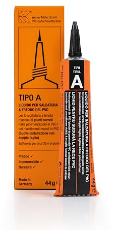 Liquido per la saldatura a freddo di giunti serrati per pavimenti o rivestimenti murali in PVC - Adesivo sigillante resistente all'acqua (TIPO A, 44 g)