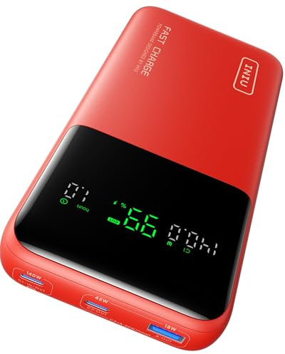 INIU Batterie Externe, 140W 25000mAh Fast Charging Power Bank for Phone & Laptop, Powerbank Charge Rapide pour MacBook iPhone Samsung, Travel Camping Randonnée Essentials Pour Hommes et Femmes, Orange