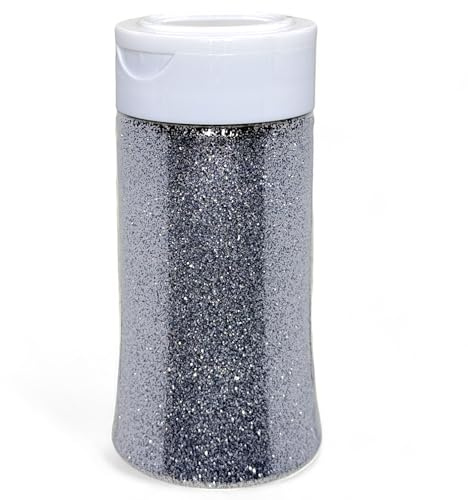 skimrande glitterpulver för pyssel och dekoration av kort, hög reflektion, färgglada glitter för konst och hantverk, väggdekoration (silver – EcoGlitter, 70 g)