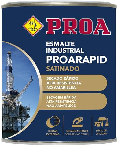 ESMALTE INDUSTRIAL PROARAPID. Blanco. 750 ML. Satinado. Esmalte de secado rápido y gran dureza. PROA