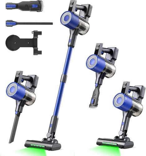SculifyVita Aspirateur Balai sans Fil Puissant 58KPa/650W - Autonomie 60min Réelle, 2.3kg Léger - HEPA H13 Anti-Allergènes - 6 Access: Tapis, Poils d'animaux, Canapé - Garantie 24 Mois AE580