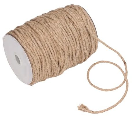 SEAFRONT Cuerda de Yute de 3 Hebras de 4 Mm, Cuerda de Yute, Decoración de Cáñamo para Hacer Joyas, Manualidades, Arte para Colgar en la Pared, Decoración de Fiestas en el Hogar