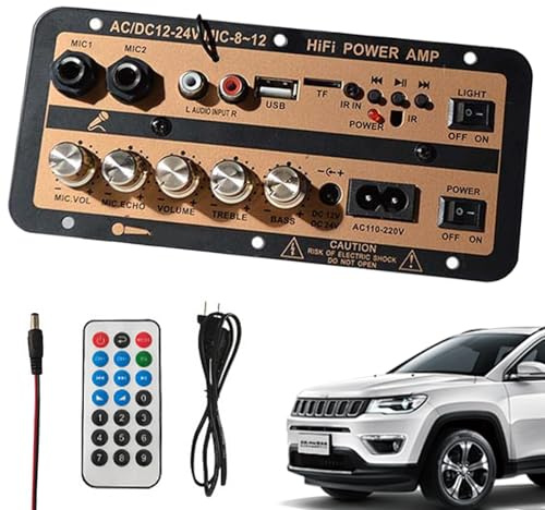 Carte d'amplificateur de courant pour voiture, 12 V et 24 V, module d'amplificateur audio avec écran numérique, carte de haut-parleur sans fil pour automobilistes, haut-parleurs d'ordinateur