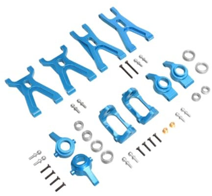 SZLIFE Kit de coupelle de direction à bras oscillant 1:18 RC, structure stable pour véhicule, bras oscillant avant et arrière, base C, coupelle de direction, Bleu