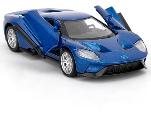 BGHSCA 1/36 Toy Car Compatible with Ford Gt Supercar Model, Diecast Pull Back Model Vehicles for Kids Boys Girls Birthday Gift(blue)
