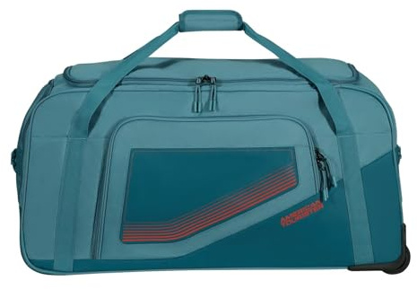 American Tourister City Racer - Reisetasche mit Rollen 55 cm, 50 L - Handgepäck mit viel Stauraum und Schuhfach - Wasserabweisend, Smart Sleeve, Robust - Blau (Petrol)