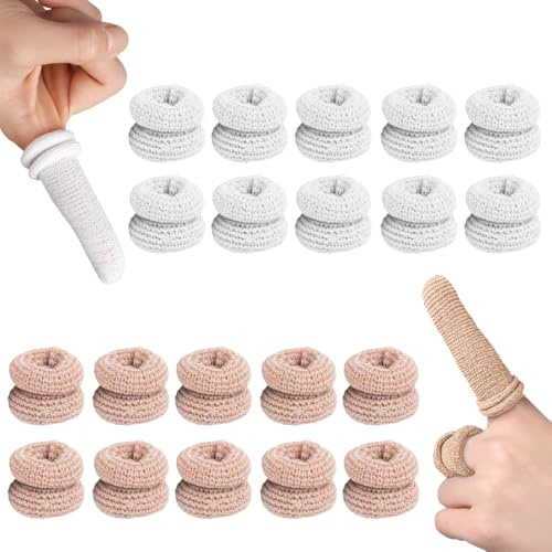 DOKRIN 20 vendas para dedos, vendas blancas de protección para dedos, protectores de dedos, vendas color piel, ideales para el trabajo y la cocina.