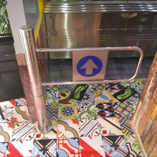 Puerta peatonal de cierre automático, 39 pulgadas de alto, barrera de entrada de supermercado de 60 x 100 cm, acceso manual, portal de seguridad duradero para una fácil entrada