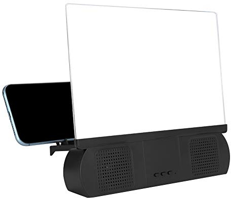 KIMISS Amplificatore per Schermo del Telefono Cellulare - Lente d'ingrandimento per Display HD con Lente Acrilica da 10 Pollici con Altoparlante per Smartphone - d'ingrandimento per Schermo 3D HD