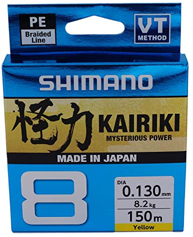 Line Kairiki 8, 150 m, 0,16 mm, 10,3 kg, Gelb