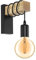 BarcelonaLED Applique murale en bois naturel avec douille suspendue E27 style vintage nordique pour couloir chambre à coucher salon ampoule décorative