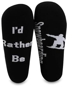 G2TUP Skiing Socks Skier Gift Snowboarder Casual Socks for Snowboarding Lovers I’d Rather Be Snowboarding (Skiing Socks)