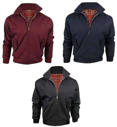 Gillicci Mens Retro Scooter Branded Classic Vintage 1970's Bomber Harrington Jacket Coat (Large, Black)