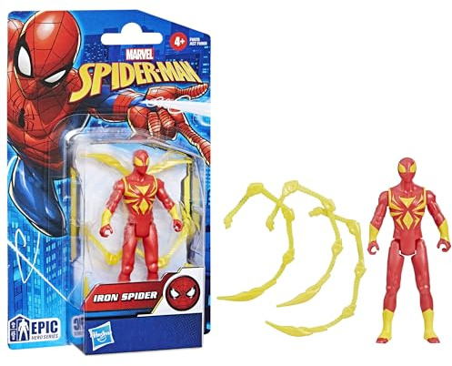 Marvel Spider-Man Epic Hero Series 10 cm große Iron Spider Action-Figur, Red, Gold
