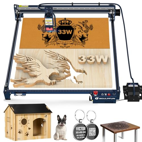 SCULPFUN S30 Ultra 33W máquina de grabado láser AUTO Air Assist, mayor precisión 600 * 600mm rango de trabajo grabador láser para madera y metal