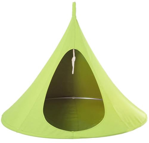 Sedia sospesa a forma di farfalla, per interni/esterni, tenda doppia, sedia sospesa per cortile, 110 x 100 cm (bianco/verde)