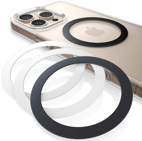 Lamicall 4 Stück für MagSafe Ring Aufkleber Metallring - [Stabil & Ultradünn] Selbstklebender Magnetring für Handyhülle, Metall Magnet Ring für iPhone 17 16 15, MagSafe-Zubehör (Nicht Magnetisch)