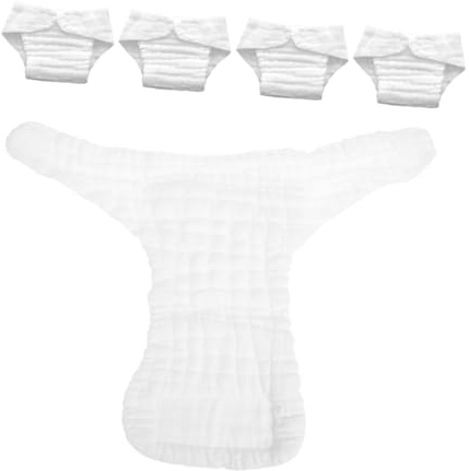 CVUTOVO 5 pièces Couches Lavables Réutilisables Coton Doux pour Bébés Mois Insert Absorbant Respirant et Confortable Pack