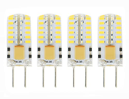 Lamsky G6.35 GY6.35 Bi-Pin Base LED Bulb,12V/24V 2.5W Daylight 6000K,JC Type Halogen Replacement Bulb,Not Dimmable,30W Equivalent(4-Pack)