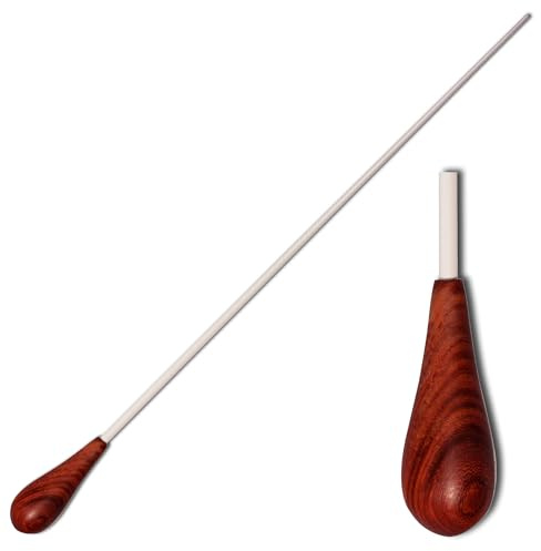 Montford Conductor's Baton – 14 with Pau Rosewood Pear-Shaped Handle and White Lacquered Stick, Perfectly Balanced for Orchestral & Band Conducting - MFBP14P