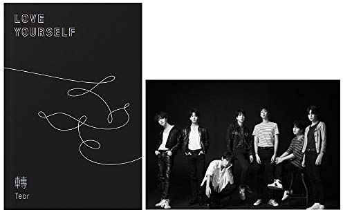 BTS Album „Love Yourself Tear“ (Originalversion) von der Boyband, CD + Poster + Fotobuch + Fotokarte + Mini-Buch + Sticker + 6 extra Fotokarten und 1 doppelseitiges Fotokarten-Set