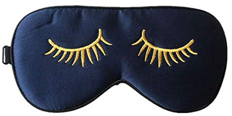 Silk Sleep mask with Adjustable Strap,Comfortable and Super Soft Eye mask Ultimate Sleeping aid navyblue pattern5