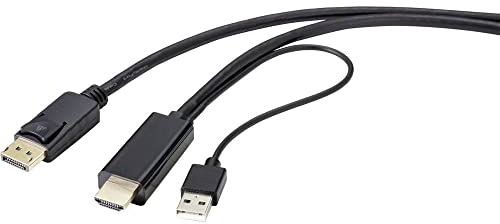 Renkforce DisplayPort / HDMI Adapterkabel DisplayPort Stecker, HDMI-A Stecker 1.00 m Schwarz RF-4600634 DisplayPort-Kab