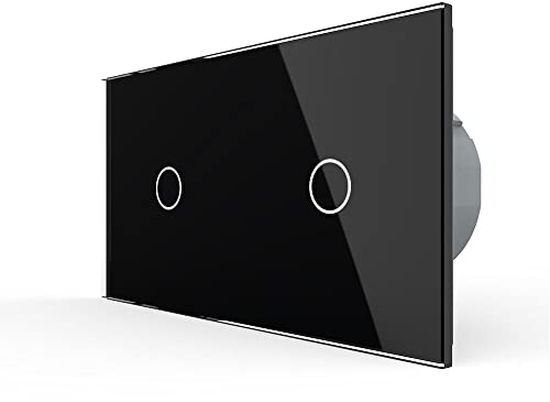 LIVOLO Lichtschalter und Wechselschalter/Kreuzschalter Wandschalter UP inkl. Glasrahmen in Schwarz