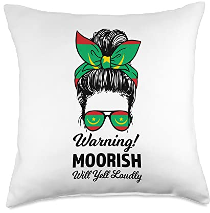 warning! moorish will yell loudly Moors Sri Lanka Throw Pillow