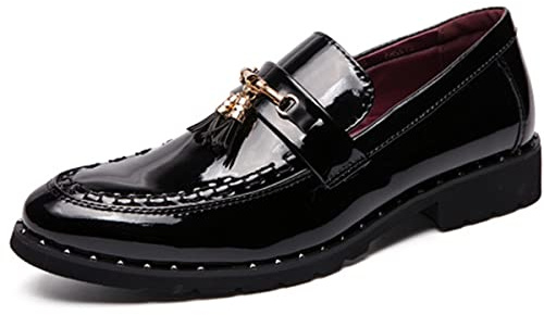 Zaylee Scarpe mocassino da uomo, scarpe dorate, scarpe da sera vintage, scarpe casual da matrimonio, mocassini da uomo, taglia 44 nero