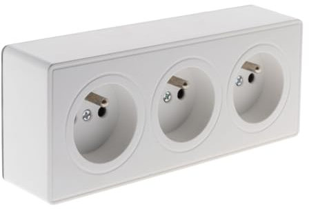 Zenitech - Prise triple 16A en saillie - Blanc - Vulco