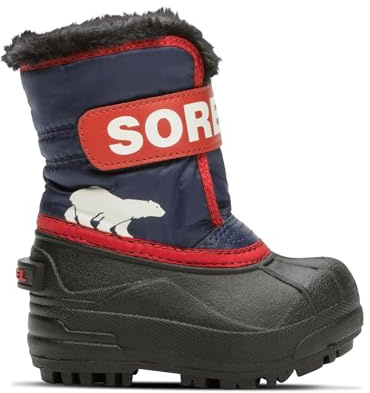 SOREL Stivali da bambino Snow Commander, Notturno/Rosso Vela, 7 Toddler