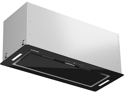 Klarstein Hotte Aspirante Encastrable 72 cm, Hotte Aspirante Silencieuse, Hotte de Cuisine avec Lampes LED, Débit d'Air Puissant 466 m³/h, Minuterie, Commandes Tactiles, Hotte avec Évacuation