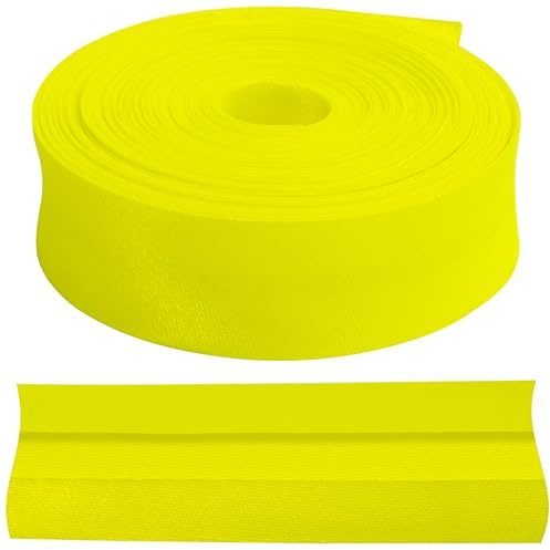 Aerzetix – C71902 – dekorativt fluorescerande snedband 4,5 meter x 18 mm – citronfärg – av polyester 100 %