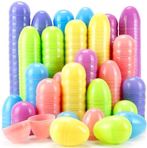 OCTERIC 120Pcs Easter Eggs, 2.3 Fillable Pastel Colors Plastic Easter Eggs Empty for Easter Hunt, Easter Basket Stuffers, Party Favor, Classroom Prize Supplies