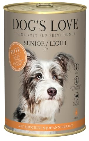 Dog'S Love Senior | Våtmat för hundar över 10 år | 6 x 400 Gr (6 x ljuskalkon)