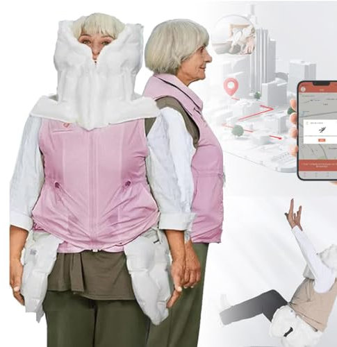 Oiyekntd Gilet airbag Intelligente, Gilet airbag anticaduta, Abbigliamento anticaduta Intelligente per Tutte Le Stagioni per Gli Anziani, Giacca airbag di Protezione per Ciclisti per Gli Anziani,3XL