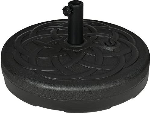 Outsunny Sonnenschirmständer bis 35 kg befüllbar Schirmständer, Rund Schirmhalter, Schirmgewicht, Ständer für Sonnenschirm Ø38/48 mm, für Balkon, Terasse, Garten, Schwarz