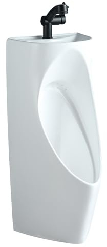 Gtzly Urinal, An Der Wand Montierte Urinale for MäNner mit Waschbecken und Ausziehbarem Wasserhahn, Auslaufsicheres, Verstopfungssicheres Urinal aus Keramik, Wassersparendes Urinal