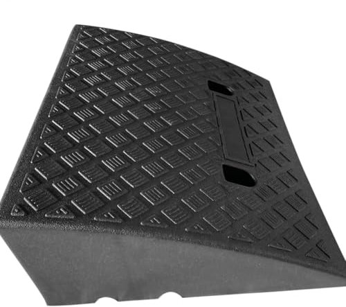 Rampa per marciapiede, portatile, per auto, moto, sedia a rotelle, deambulatore, rimorchio, camion, moto, 50 x 40 x 17 cm, colore nero